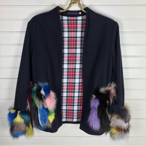 Harvey Faircloth Jacket With Multicolor Fox Fur